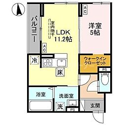 (仮称)草加氷川町PJIV B 1LDKの間取図画像