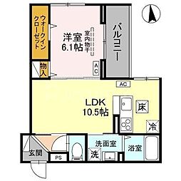 (仮称)草加氷川町PJIV B 1LDKの間取図画像