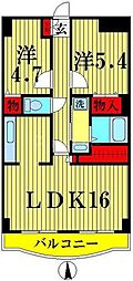 リレント谷塚 3DKの間取図画像