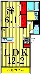 LeBlanc1 1LDKの間取図画像