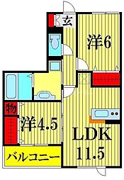 グレイススクエア 2LDKの間取図画像