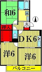 ウエストシティ3 3DKの間取図画像