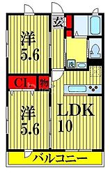 Ritz2 2LDKの間取図画像