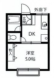 シティハイムサクセス2 1Kの間取図画像