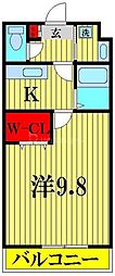 キャピタル蒲生 1Kの間取図画像