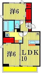 ヘリオス吉川美南ヘルメス 2LDKの間取図画像