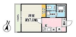 吉川市大字保アパート 1Kの間取図画像