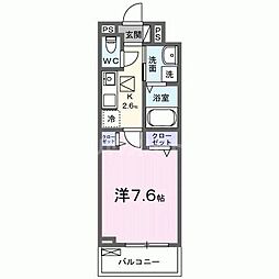プレッソパーク 1Kの間取図画像