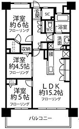 ルピアコート新越谷 3LDKの間取図画像