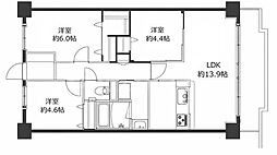 ピエール草加 3LDKの間取図画像