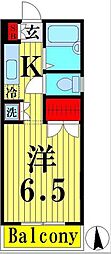 モデーロ花栗 1Kの間取図画像