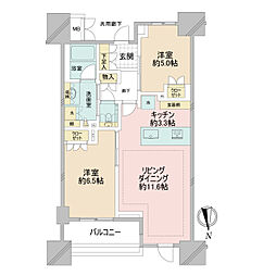 プレミスト北品川 2LDKの間取図画像