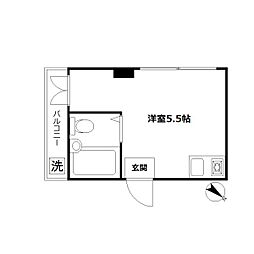 神谷ビル ワンルームの間取図画像