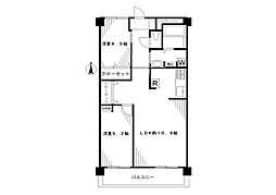 グリーンコーポ清澄 2LDKの間取図画像