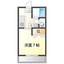 BビレッジFIVE 1Kの間取図画像