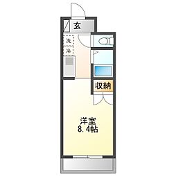 ドムスセピア 1Kの間取図画像