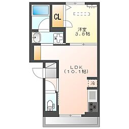 ガーデンアークC 1LDKの間取図画像