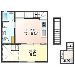 s.a.box寺家B 1LDKの間取図画像