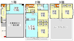 亀有３丁目戸建て 5LDKの間取り