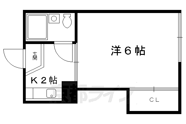 りぶる壱番館 205｜京都府京都市上京区相国寺門前町(賃貸アパート1K・2階・17.35㎡)の写真 その2