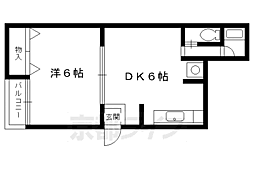サンハウス紫野 1LDKの間取図画像