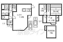 叡山電鉄叡山本線 修学院駅 徒歩15分の賃貸一戸建て 3LDKの間取り