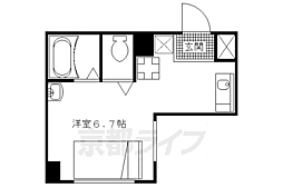 京阪本線 三条駅 徒歩3分の賃貸マンション 2階ワンルームの間取り