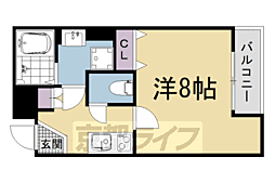 叡山電鉄叡山本線 茶山・京都芸術大学駅 徒歩4分の賃貸マンション 3階1Kの間取り