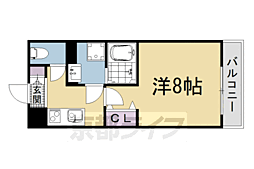 叡山電鉄叡山本線 茶山・京都芸術大学駅 徒歩5分の賃貸マンション 2階1Kの間取り
