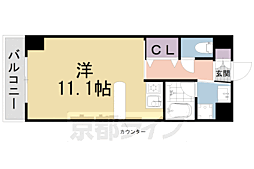 叡山電鉄叡山本線 修学院駅 徒歩7分の賃貸マンション 5階ワンルームの間取り