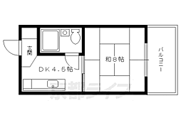 京阪本線 神宮丸太町駅 徒歩8分の賃貸マンション 3階1DKの間取り