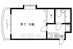 叡山電鉄鞍馬線 二軒茶屋駅 徒歩10分の賃貸マンション 1階1Kの間取り