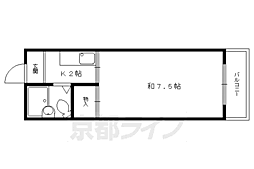 叡山電鉄叡山本線 一乗寺駅 徒歩9分の賃貸マンション 4階1Kの間取り