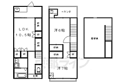 叡山電鉄叡山本線 一乗寺駅 徒歩7分の賃貸一戸建て 2SLDKの間取り