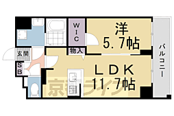 プレサンス京都北野白梅町 4階1LDKの間取り