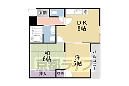 シベール・青殿 4階2DKの間取り