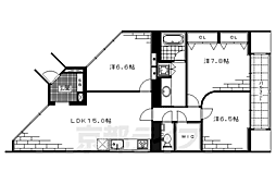シュワルベ 8階3LDKの間取り