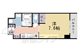 京都地下鉄東西線 京都市役所前駅 徒歩5分の賃貸マンション 5階1Kの間取り