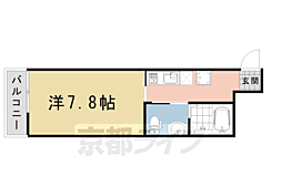 JR山陰本線 円町駅 徒歩3分の賃貸マンション 1階1Kの間取り