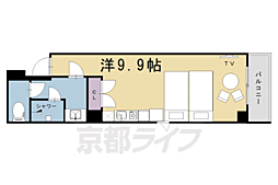 京都地下鉄東西線 京都市役所前駅 徒歩7分の賃貸マンション 5階1Kの間取り