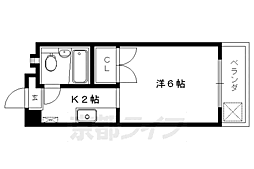 京阪本線 出町柳駅 徒歩13分の賃貸マンション 1階1Kの間取り