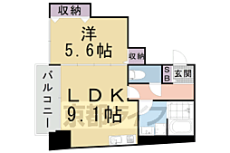 ル・ボーシエル 5階1LDKの間取り