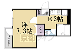 京阪本線 神宮丸太町駅 徒歩1分の賃貸マンション 1階1Kの間取り