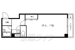 京阪本線 三条駅 徒歩5分の賃貸マンション 1階1Kの間取り