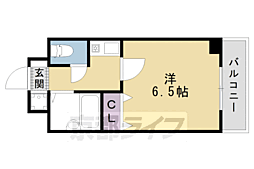 JR山陰本線 二条駅 徒歩5分の賃貸マンション 4階1Kの間取り