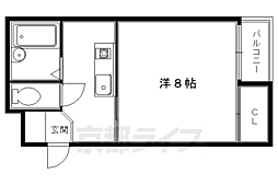 京阪本線 神宮丸太町駅 徒歩9分の賃貸アパート 1階1Kの間取り