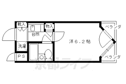 ＤＥＴＯＭ‐1鴨川 4階1Kの間取り