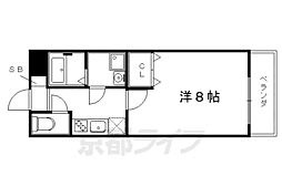 叡山電鉄叡山本線 一乗寺駅 徒歩3分の賃貸マンション 2階1Kの間取り