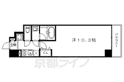 京都地下鉄東西線 東山駅 徒歩6分の賃貸マンション 1階1Kの間取り