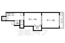 シャトーマキ 1階2DKの間取り